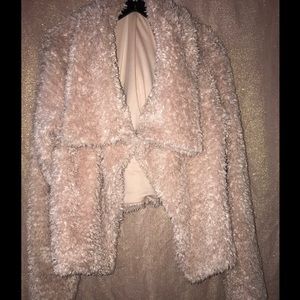 Blush pink teddy bear coat